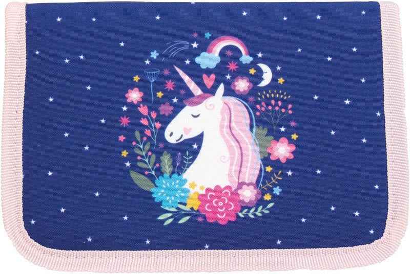 Funki Flexy-Bag Schuletui mit 2 Klappen, gefüllt, 24-teilig – Unicorn – Kunststoff – 23,0 × 14,0 × 4,0 cm