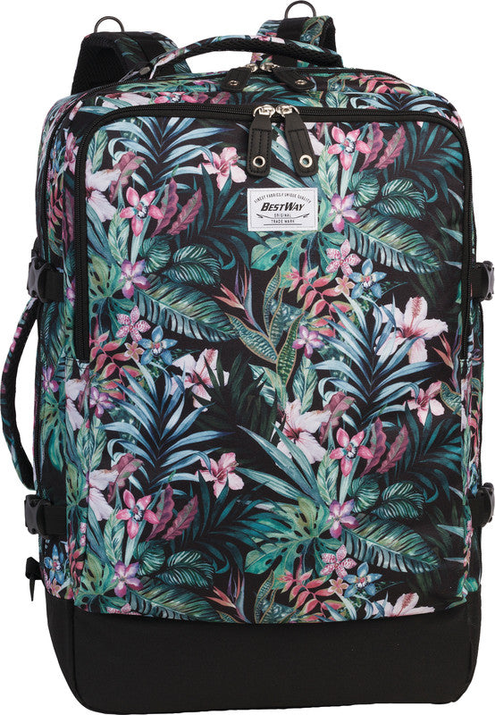 Bestway Cabin Pro Notebook-Rucksack – 40 l, wasserabweisend, Kunststoff, dunkelgrün/rosa