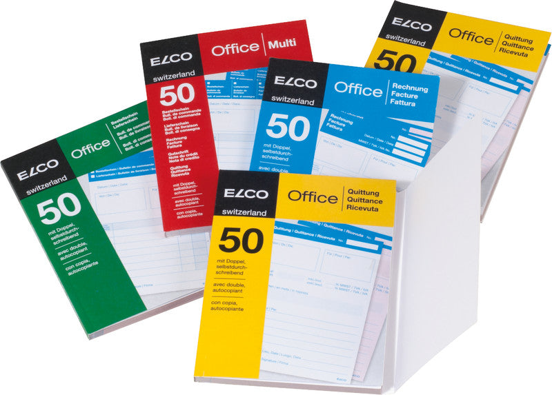 Elco Formularblock – Quittungen, mehrsprachig, 50 Blatt, A6
