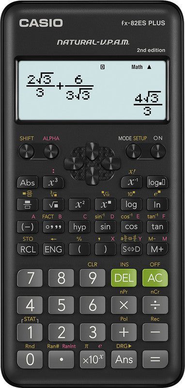 Casio Taschenrechner FX-82ESPLUS-2-CH – 10+2-stellig, 2-zeiliges LCD, Wissenschaft/Statistik, Batterie