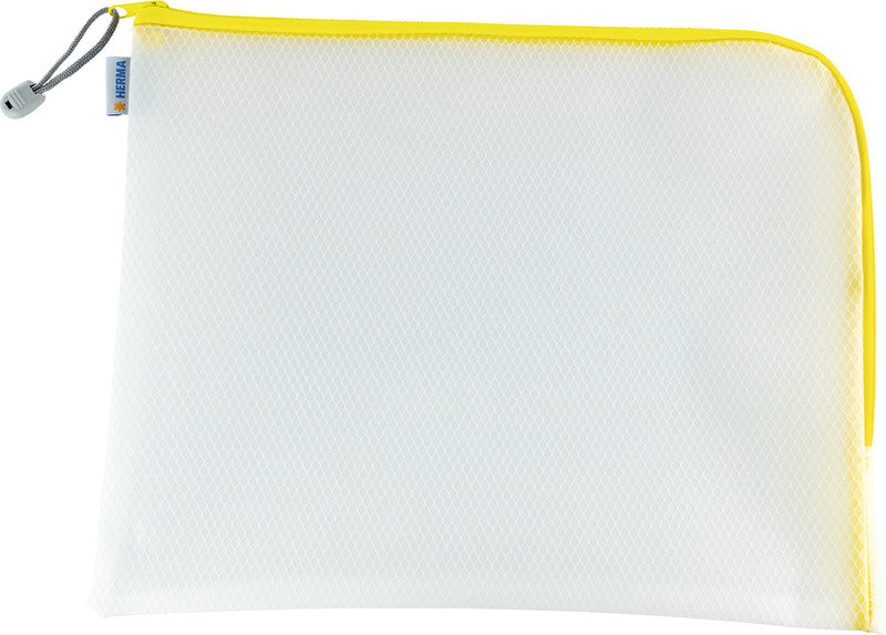 HERMA Reissverschlusstasche – Gelb – Kunststoff – 36 × 28 × 0,7 cm