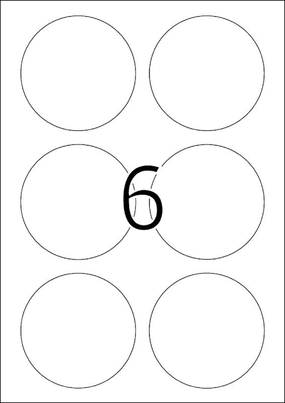 HERMA Druckeretiketten, Ø 85 mm, A4, weiss, Folie, extra stark, 25 Blätter (150 Etiketten)