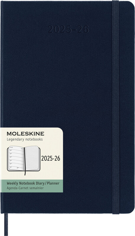 Moleskine Schüleragenda – 1 Woche/1 Seite, gebunden, 13 × 21 cm, 18 Monate Juli–Dezember 2026/2027, Saphirblau, FSC