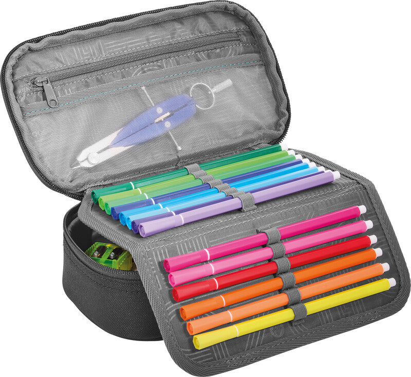 Coocazoo Every Schlamperetui Gefüllt – Midnight Black – Kunststoff – 23 × 7 × 12 cm