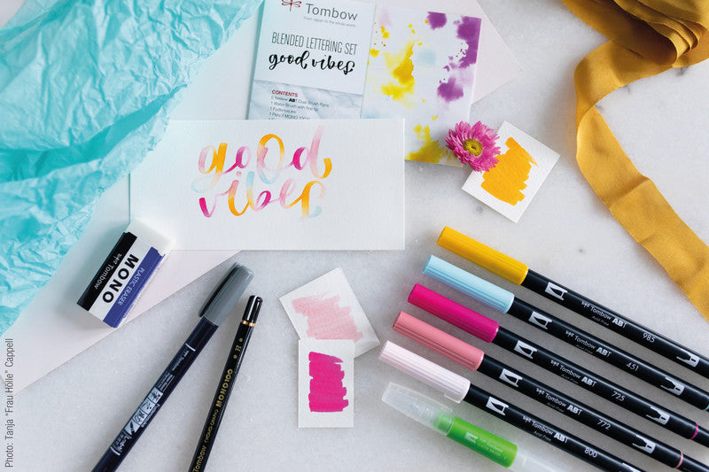 Tombow Starter Kit Handlettering Blended Lettering – 10-teilig – 5 ABT Dual Brush Pens