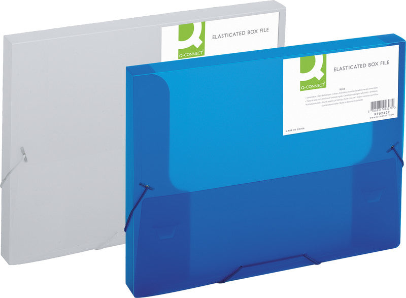 Q-connect Sammelmappe für A4, Kunststoff, transparent, mit Gummizug
