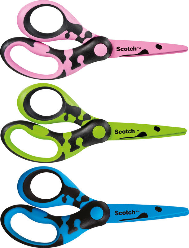 Scotch Kinderschere – 16,5 cm, Edelstahl, für Rechts- und Linkshänder, abgerundet, Kunststoff, farbig sortiert