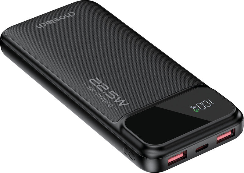 Choetech Powerbank 10000 mAh, 1× USB-C, 2× USB-A, für Smartphones, Tablets, Notebooks, Schwarz