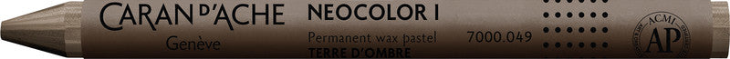 Caran d-Ache Caran d'Ache – Neocolor I – Wachsmalkreiden – Umbra Natur, wasserfest, für Papier, Leder & Stoff