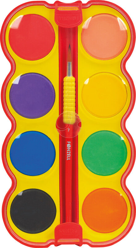 Fonzell Deckfarbkasten – 8 Farben, mit Pinsel