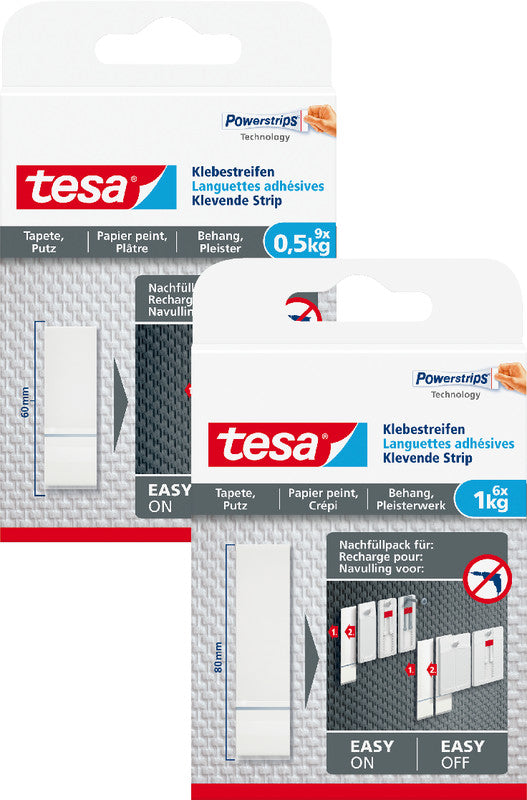Tesa Montageband, für Innen, für Wand – 81 mm × 0,13 m, Weiss, bis 0,5 kg