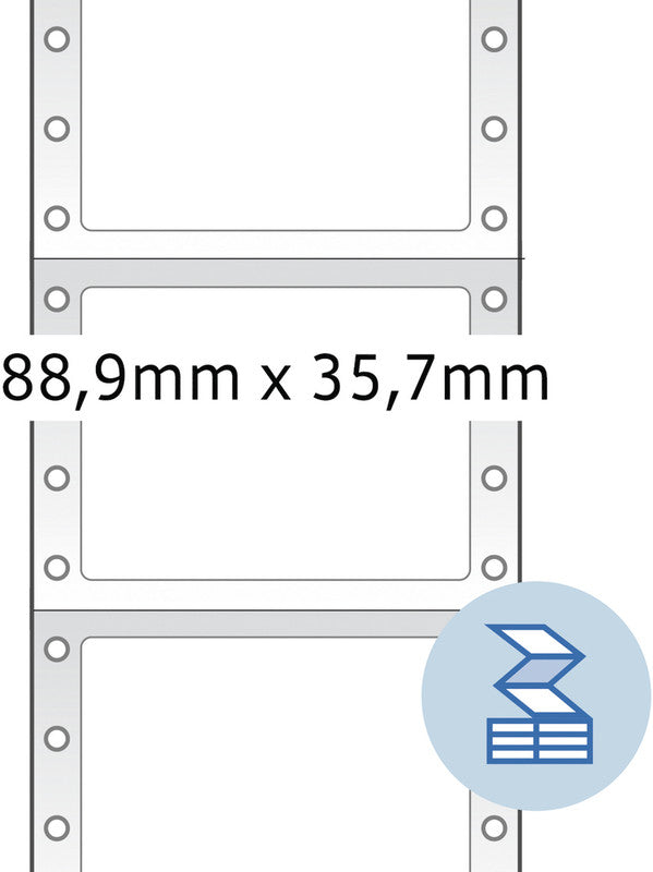 HERMA Druckeretiketten, 89 mm × 36 mm, weiss, Papier, permanent, 2000 Etiketten