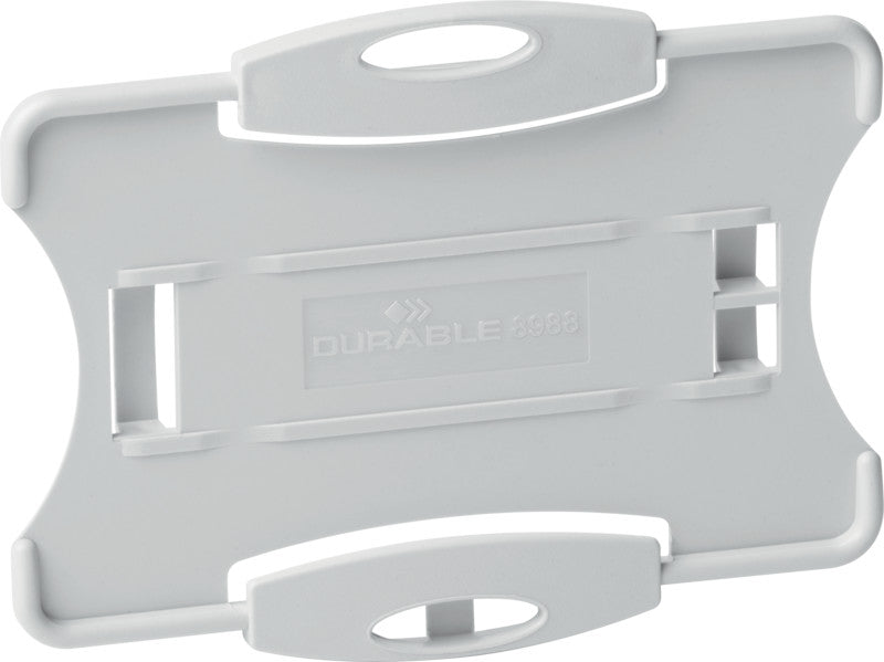 Durable Ausweishalter – 87 × 54 mm, grau, für 1 Betriebs-/Sicherheitsausweis, 10er-Pack