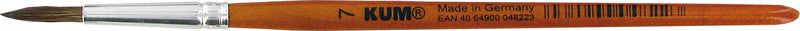 Kum Aquarellpinsel – Braun, Holz, Länge 128 mm, 1er-Pack, Grösse 7, Besatz aus Ponyhaar, Aluminiumzwinge