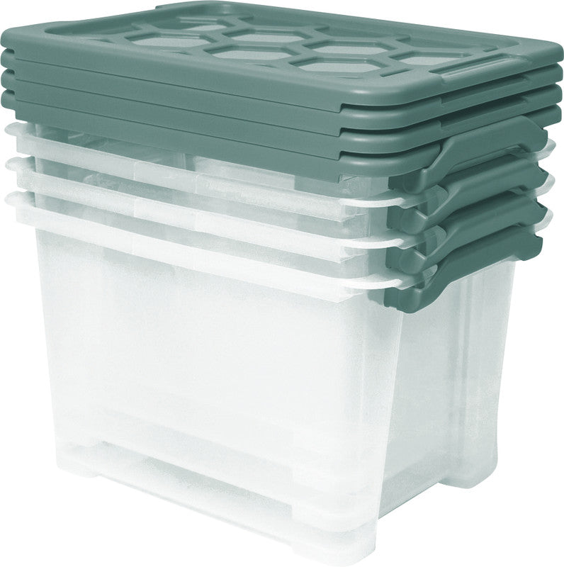 Rotho Aufbewahrungsbox Evo Safe – Kunststoff, transparent, 39,3 × 23 × 28,3 cm