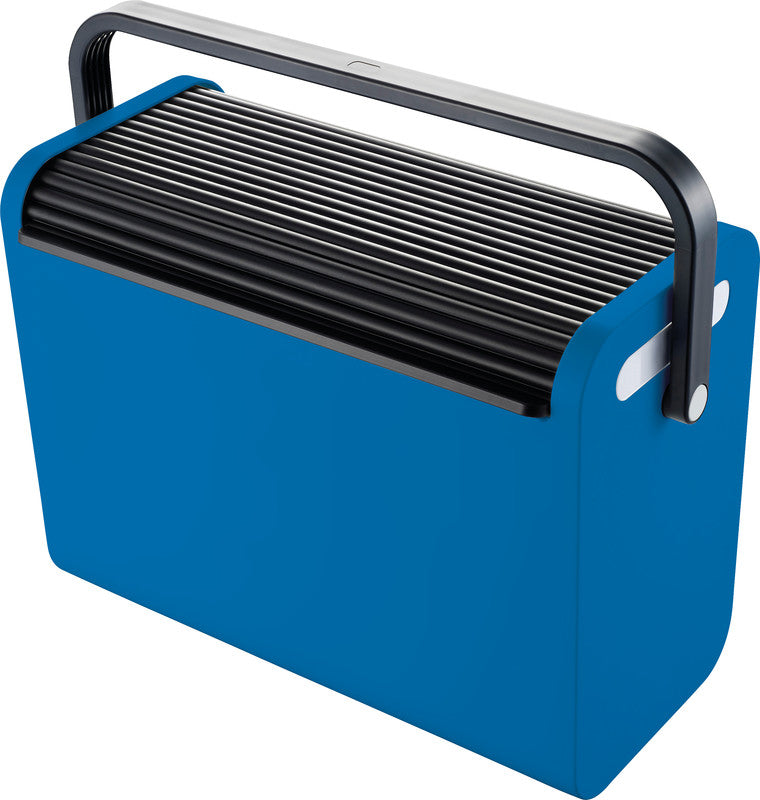 Helit Hängemappen-Box A4 – für 25 Hängemappen, mit Tragegriff, stapelbar, 425 × 375 × 200 mm, Schwarz/Blau