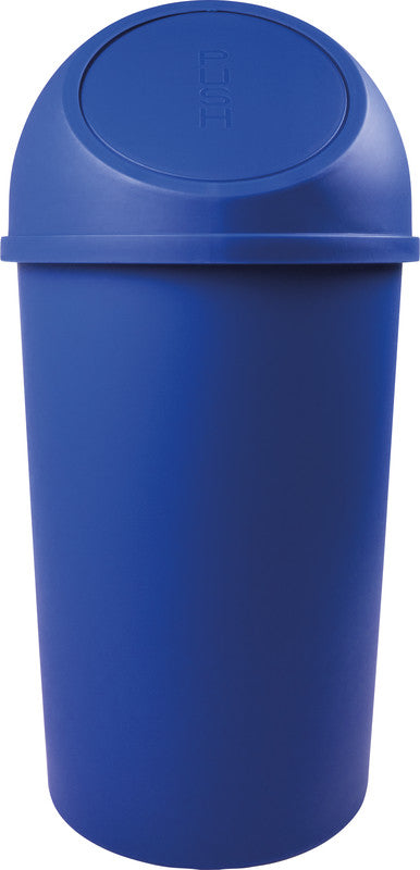Helit Abfallcontainer – 25 l – mit Deckel – Kunststoff, blau – Ø 312 × H 615 mm