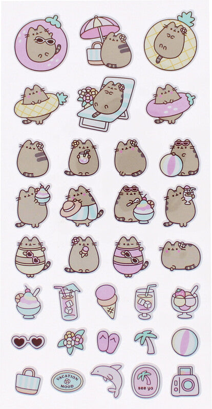 Pusheen Schmucketiketten – Pusheen die Katze, Folie, permanent klebend, 33 Sticker (1 Blatt)