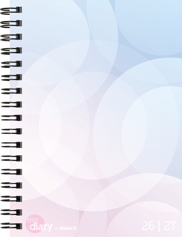 Biella mydiary Schüleragenda – 1 Woche/2 Seiten, Wire-O, 12 × 16,5 cm, Aug–Jul, mehrsprachig, Pastell, FSC