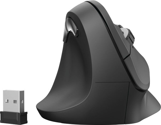 Hama EMW-500L Ergonomische Maus – kabellos, USB-A, 6 Tasten, für Linkshänder, vertikal, schwarz