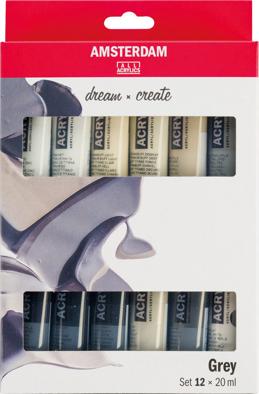 Royal Talens Amsterdam – Acryl Standard – Acrylfarbe – Set – 12 Farben, 12 × 20 ml