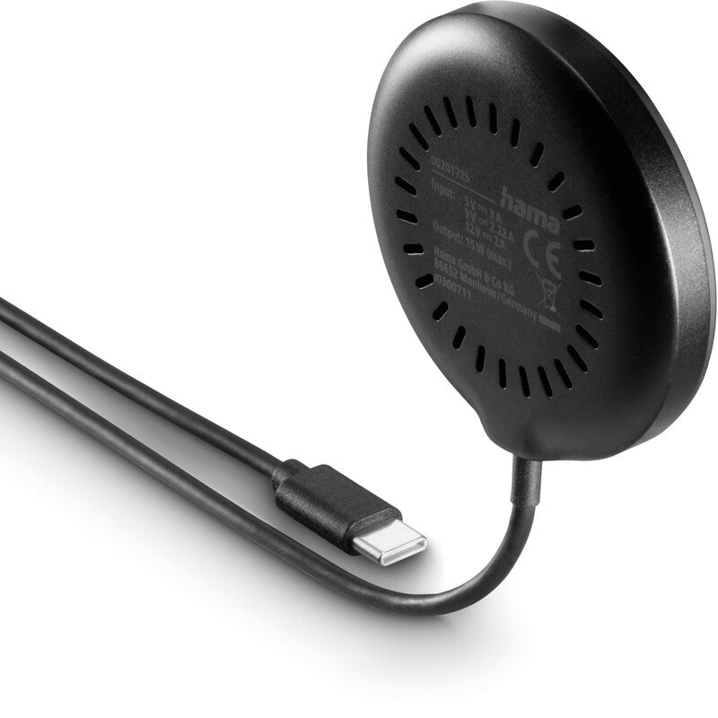Hama 00201725 Kabelloses Ladegerät 15 W – Qi2, Schnellladung – USB-C-Kabel inkl., für Smartphones mit Qi2
