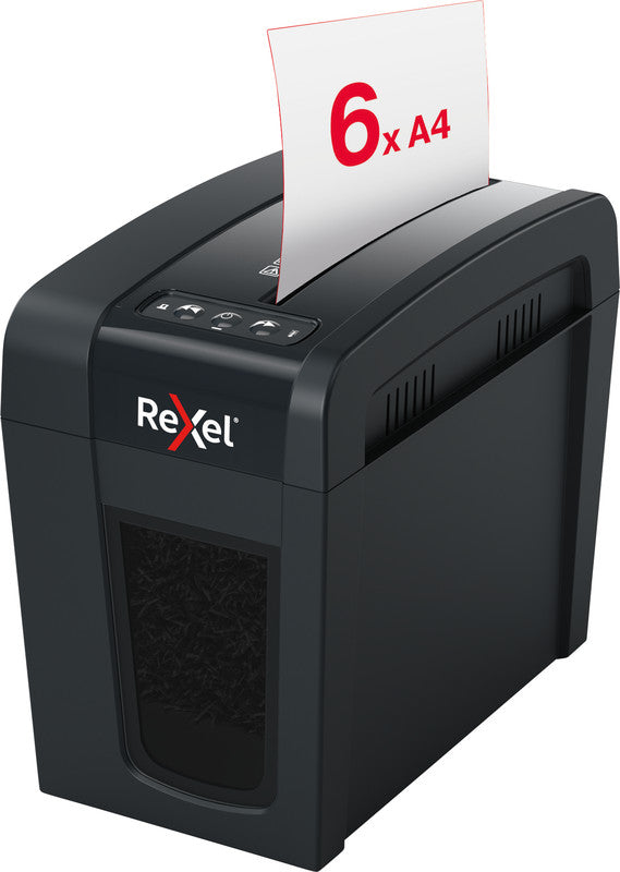 Rexel Secure X6-SL Slimline – Aktenvernichter, DIN P-4, Partikelschnitt 4 × 40 mm, 6 Blatt, 10 l, A4