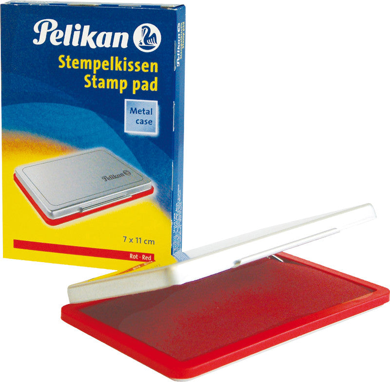 Pelikan Stempelkissen – Metall, Rot, getränkt