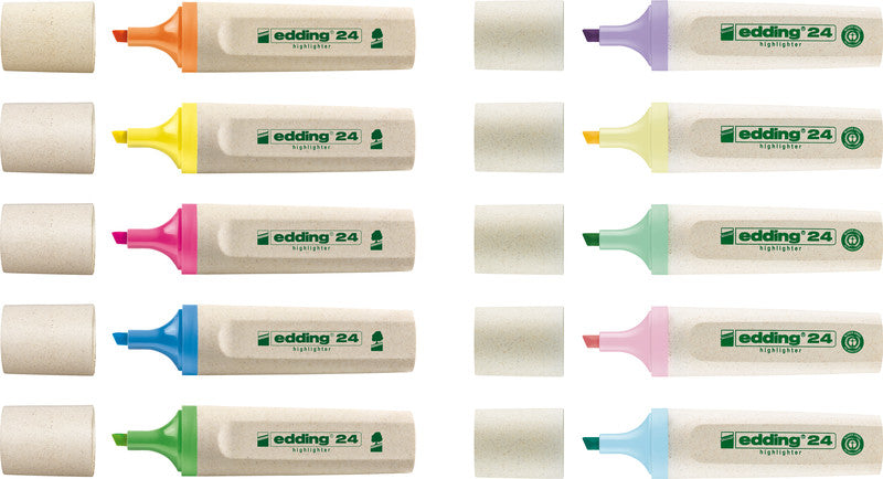 Edding 24 EcoLine Textmarker pastellviolett – Keilspitze, 2–5 mm, nachfüllbar, Blauer Engel