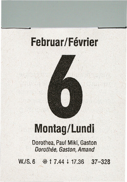 Biella Abreisskalender 1 Tag/Blatt – zweisprachig d/f – 2027 – 4 × 5,9 cm