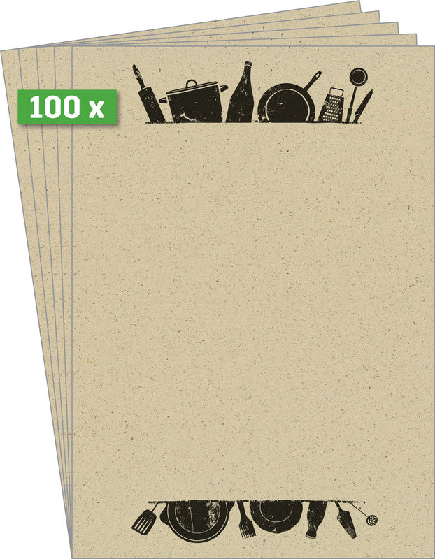 Sigel Designpapier Kitchen Utensils – A4, 100 g/m², 100 Blatt
