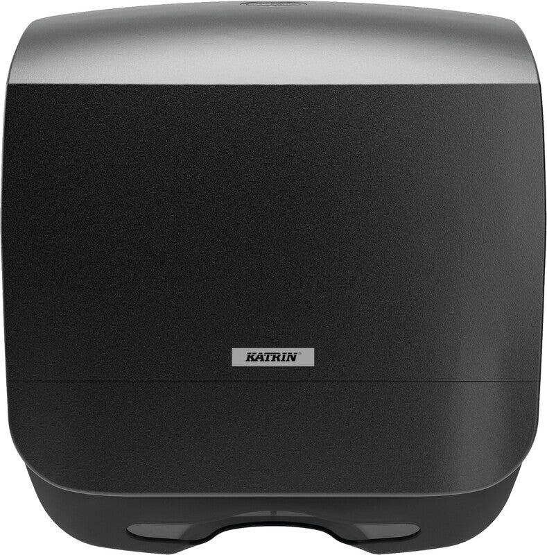 Katrin Falthandtuchspender Inclusive S schwarz – für Falthandtücher 210 mm Breite – 300 × 329 × 135 mm