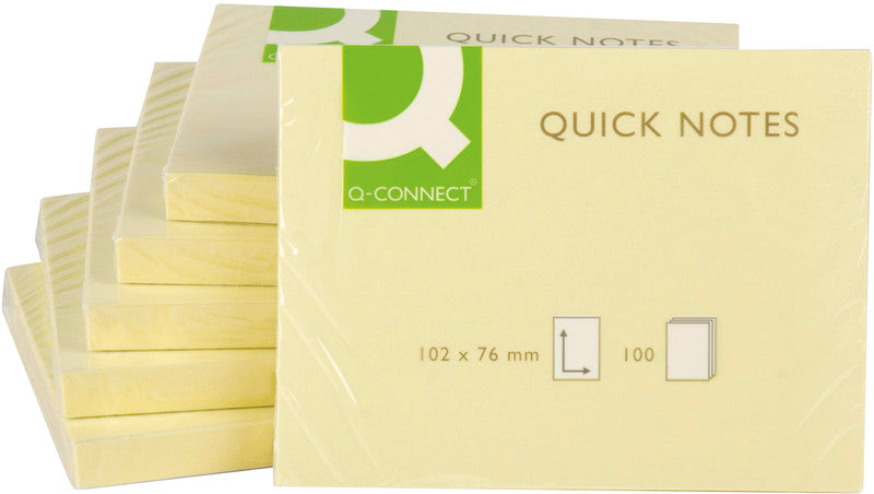 Q-Connect Haftnotizen – 102×76 mm – Gelb, 100 Blatt