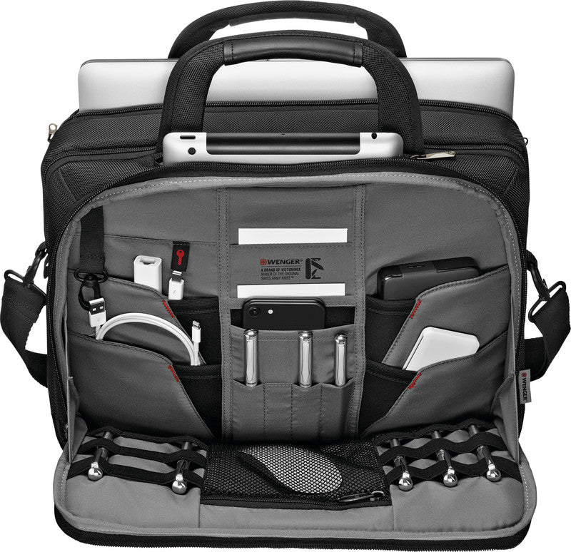 Wenger/SwissGear Wenger BC-Pro Notebook-Tasche – 11 l, wasserabweisend, RFID-Fach, recyceltes PET (rPET), schwarz