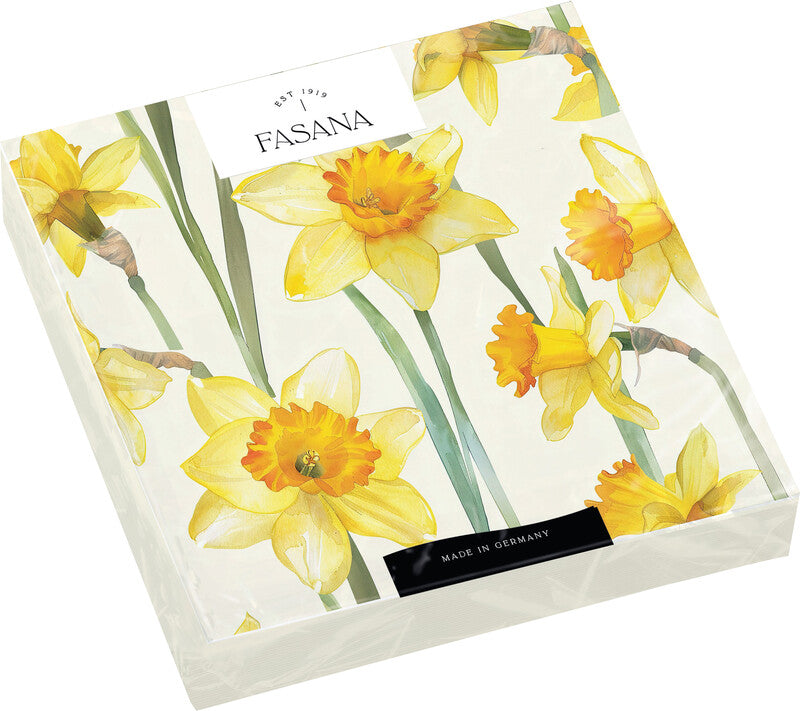 Fasana Servietten Golden Daffodil – 33 × 33 cm – 3-lagig, Tissue – 20 Stk., FSC