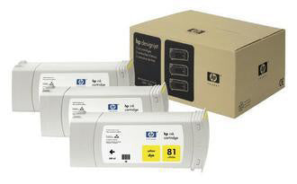 HP Tintenpatronen-Multipack 81, Gelb, 3er-Pack – für Inkjetdrucker und Multifunktionsgeräte