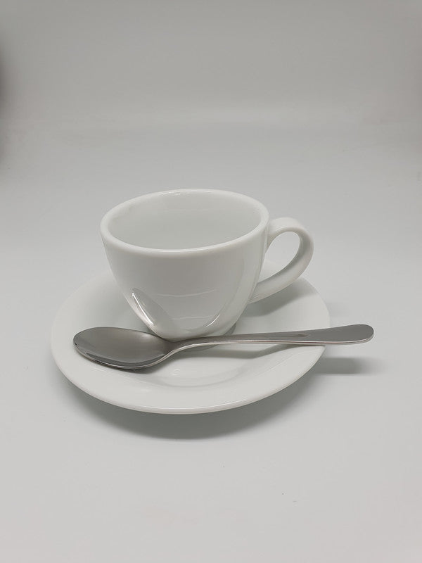 Noname Carlo Kaffeetasse – 0,14 l, Porzellan, weiss, spülmaschinenfest, mikrowellengeeignet, 18-teilig