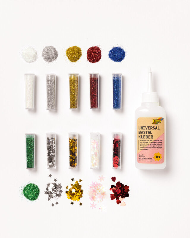 Folia Glitter- und Pailletten-Set Bio – sortiert – 11 Teile – aus PLA