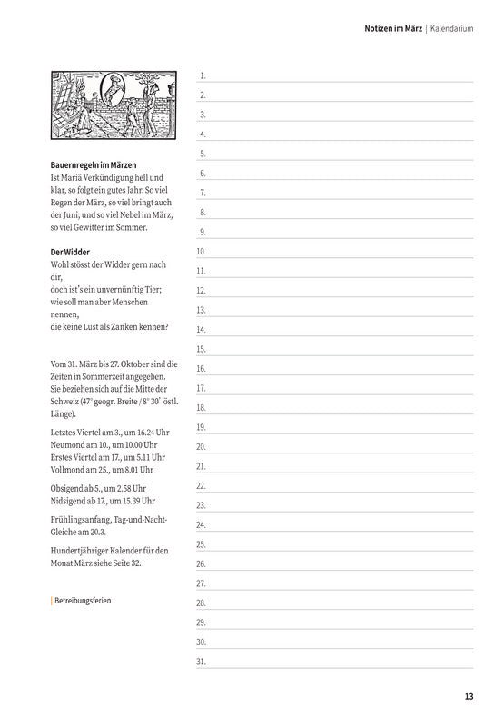 Stämpfli Lesekalender Der Hinkende Bot 2026 – 17,2 × 27,5 cm – d
