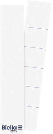 Biella Schuletiketten – für Rückenbreite 4 cm – 27×145 mm, 25 Stk, Karton, nicht klebend