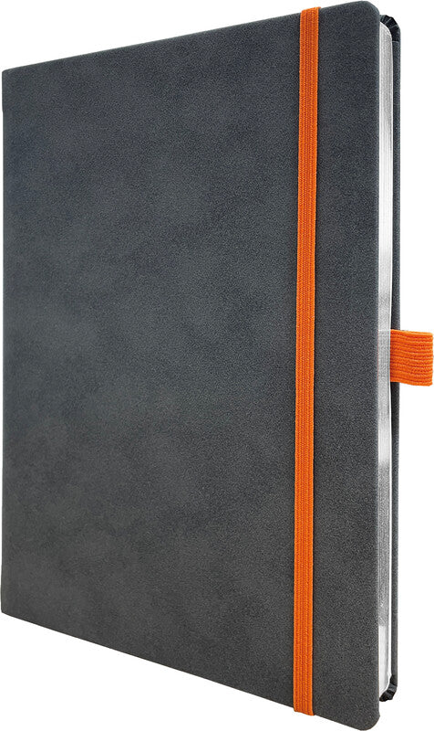 Denkzettel Notizbuch, A5, kariert, Hardcover, 192 Seiten, perforiert, 80 g/m² – grau