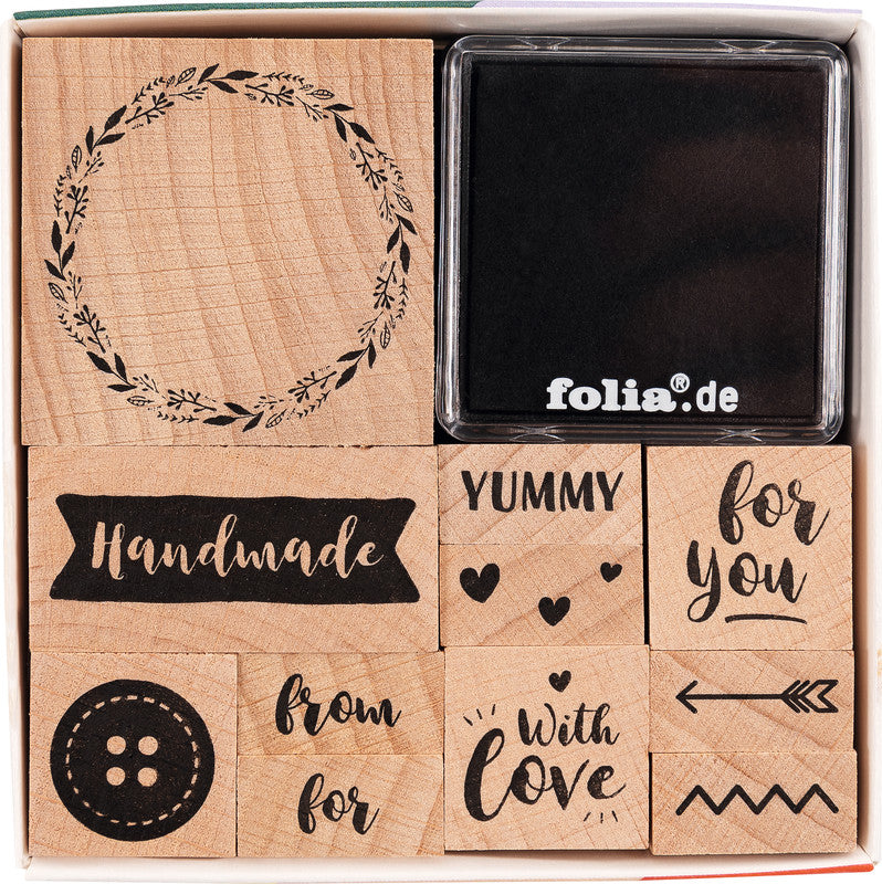 Folia Motivstempel-Set – 13 Teile, Kissen sortiert