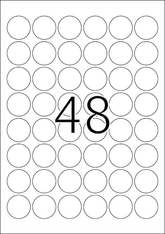 HERMA Bogenetiketten, Ø 30 mm, weiss, Papier, ablösbar, 25 Blatt (1200 Etiketten)