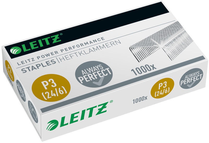 Leitz Heftklammern 24/6 – 6 mm – verzinkt, silber – 1000 Stk.