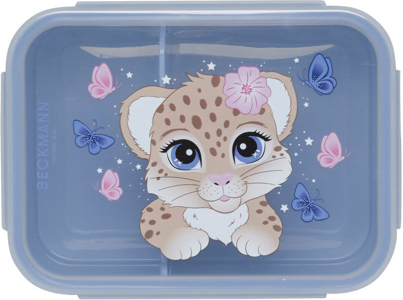 Beckmann Lunchbox Classic – 1,7 l – auslaufsicher, herausnehmbarer Innenteiler – PP – mehrfarbig (Cheetah)