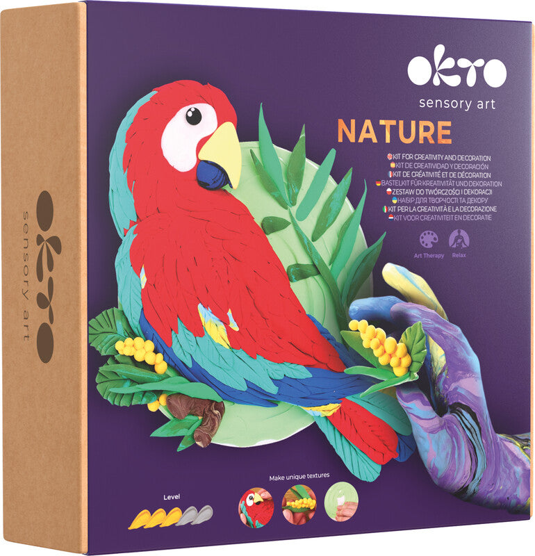 Okto Sensory Art – Modelliermasse-Set Air Clay 3D Nature – ab 14 Jahren – Ø 160 mm