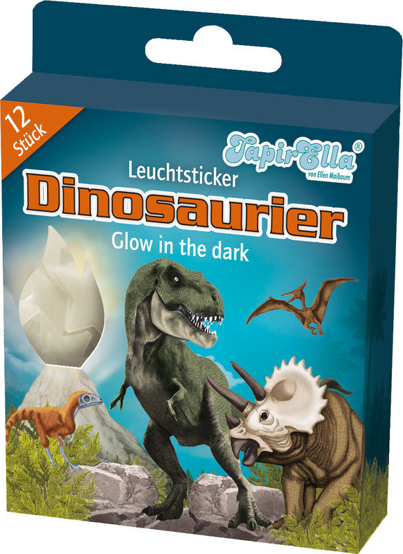 Tapirella Schmucketiketten – Motiv Dinosaurier – Papier, leuchtend, 12 Stück, 1 Bogen