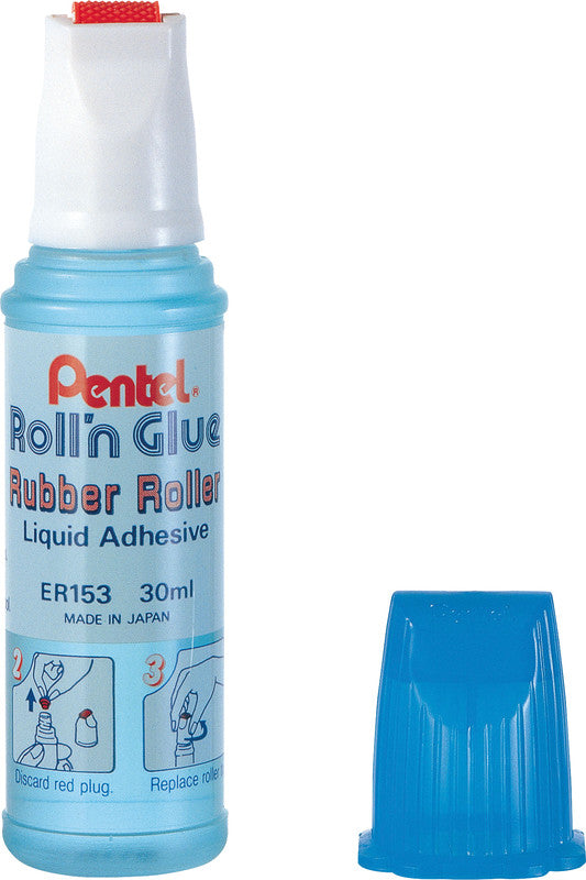 Pentel Roll'n Glue Rollkleber – Roller, permanent, transparent, tropffrei, auswaschbar, für Papier, Karton