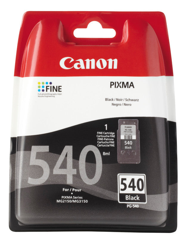 Canon Tintenpatrone PG-540BK, Schwarz, 180 Seiten – für Tintenstrahldrucker/Multifunktionsgeräte