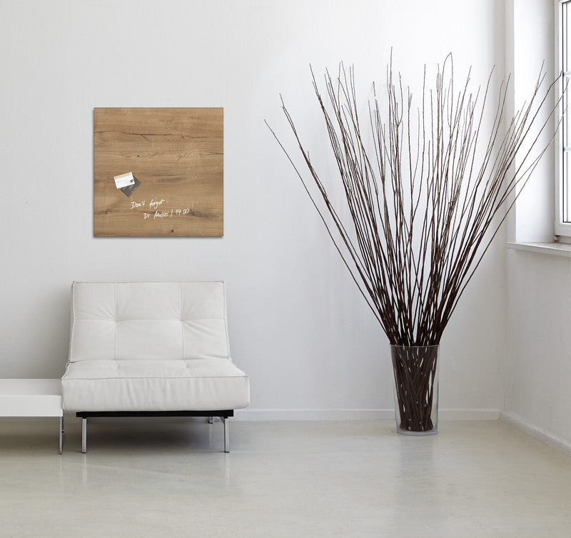 Sigel Whiteboard – 48 × 48 cm, Glas, magnetisch, Wandmontage, inkl. SuperDym Magnetwürfel, Montagesatz